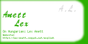 anett lex business card